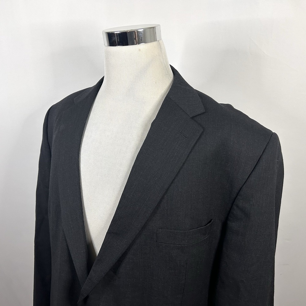 Joseph & Feiss 52R Sport Coat 100% Wool Charcoal Gray Two Button Lined Vented